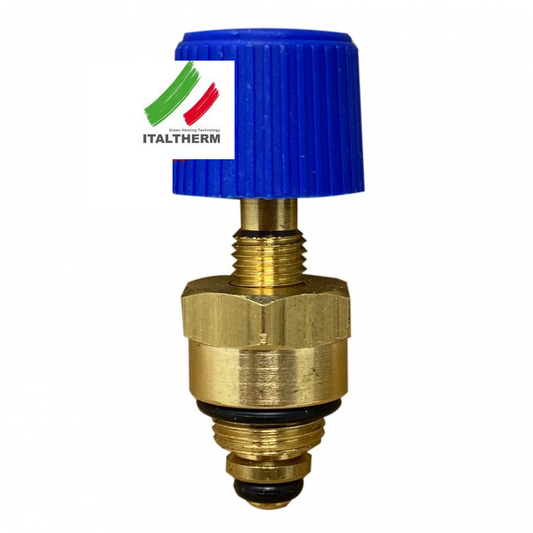 rubinetto ottone con manopola blu