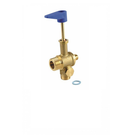 rubinetto ottone con manopola blu e guarnizione