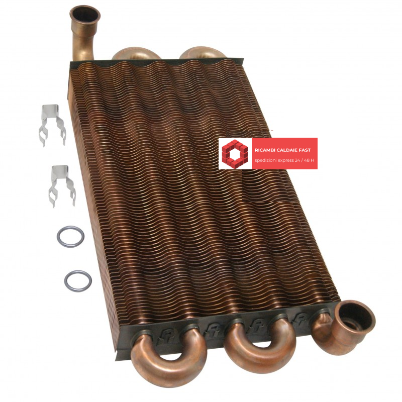 Scambiatore Primario Vaillant con Clilps e Guarnizioni in Rame caldaia Vaillant 0020019994