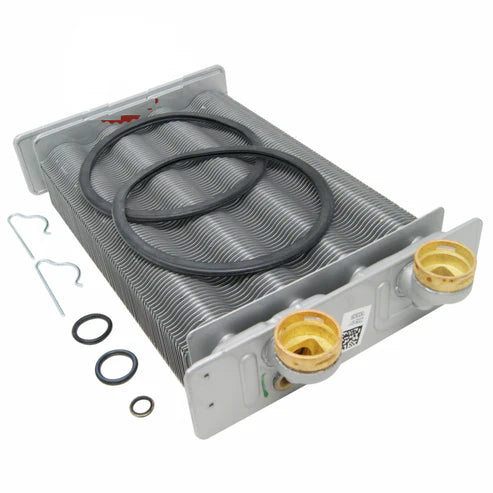 scambiatore primario grigio con guarnizioni e clips