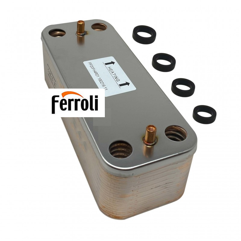 Scambiatore secondario 20 P caldaia Ferroli Bluehelix Tech, Divatech Micro, DIVAtop micro, FERdigit micro, FERtech micro 39836730