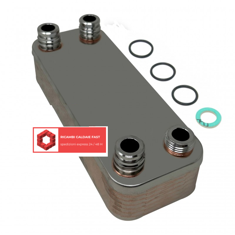 Scambiatore Secondario 12P Con Guarnizioni Caldaie Vaillant
0020073795 ex 065131 ex 065110