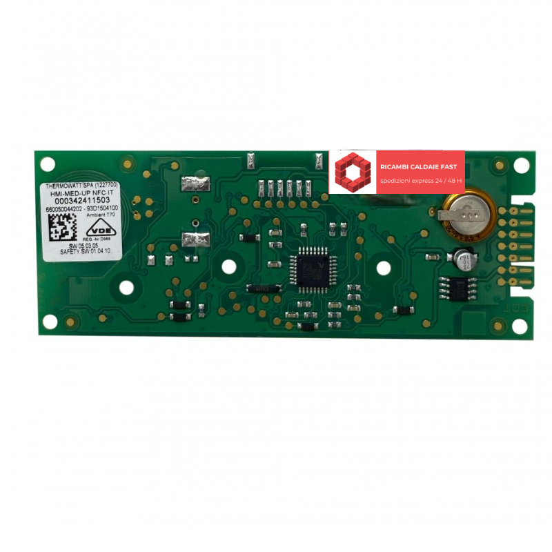 Scheda di controllo Ariston HMI-MED-UP 000342411503 , 660050044202 - 93D1504100 . Di colore verde