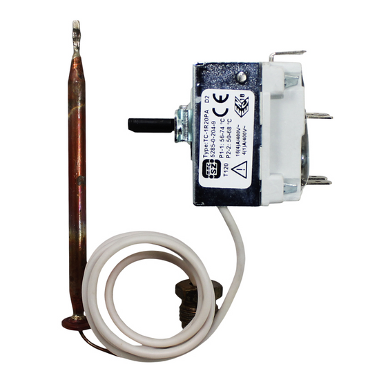 termostato azzurro bianco con bulbo