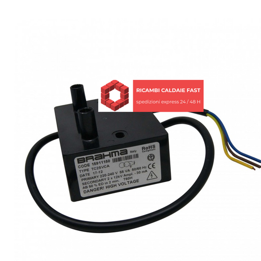 BRAHMA 15911150 FREQUENZA : 50 / 60 Hz SECONDARY : 2 X 12kV Ampl - 30 mA AB 50% ED In 2 min T60H