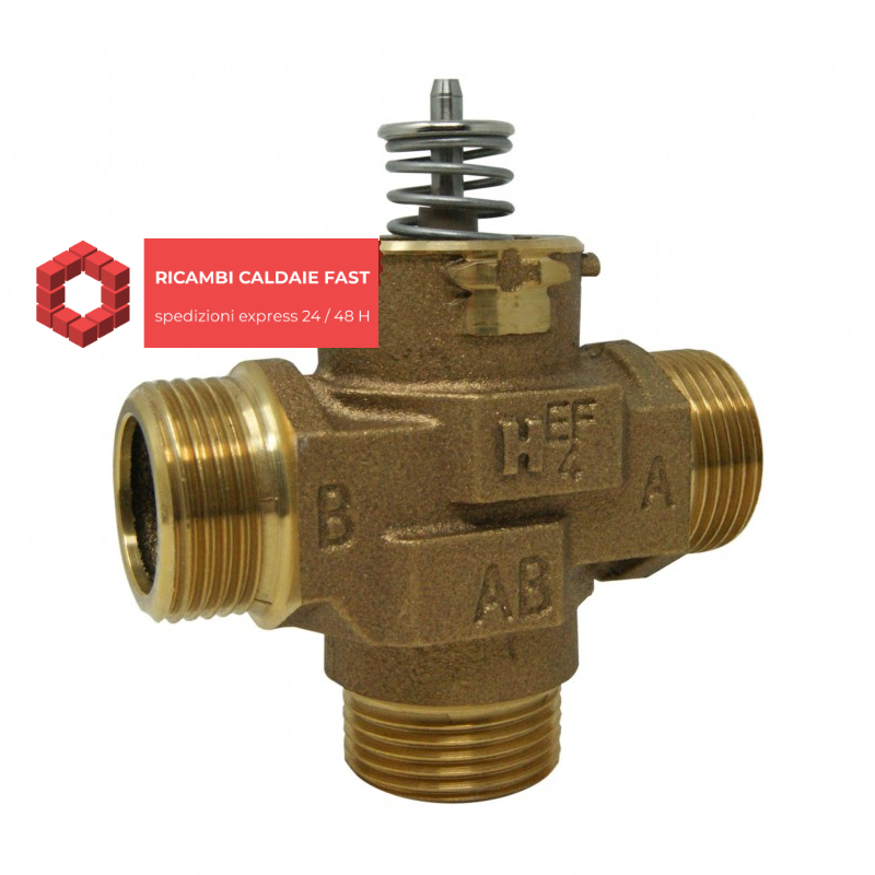 Valvola tre vie in ottone A - B - AB per ferroli 39837980 