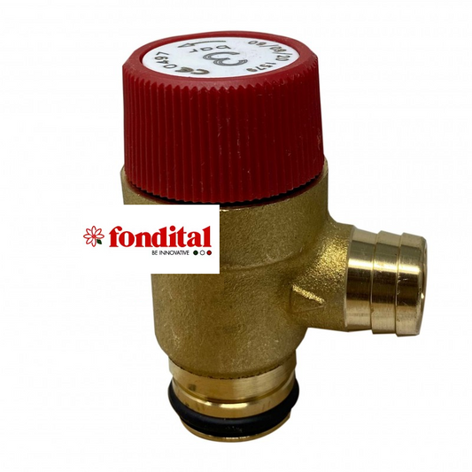 valvola sicurezza ottone con manopola rossa