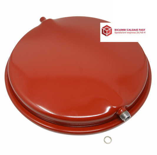 vaso espansione rotondo rosso 8 litri con guarnizione