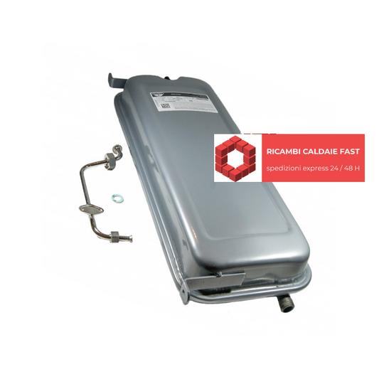 Vaso espansione rettangolare 8 litri 1/2'' con rampa per beretta R7391