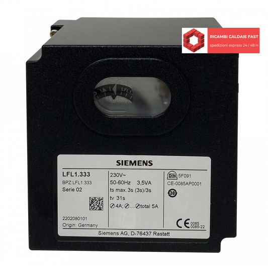 Apparecchiatura di controllo Siemens LFL1.333 per bruciatori a gas e gasolio