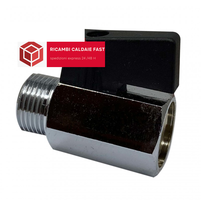 Rubinetto a sfera 3/8 maschio femmina per carico caldaia lunghezza 38 mm