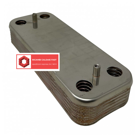 Scambiatore compatile Chaffoteaux 65116314 per caldaie CX Green, Inoa, Mira e Pigma 