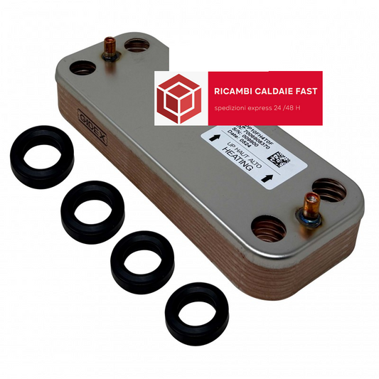 Scambiatore caldaia Ferroli Bluehelix Divatech Kalis 3980001351, PP10FH4TOF