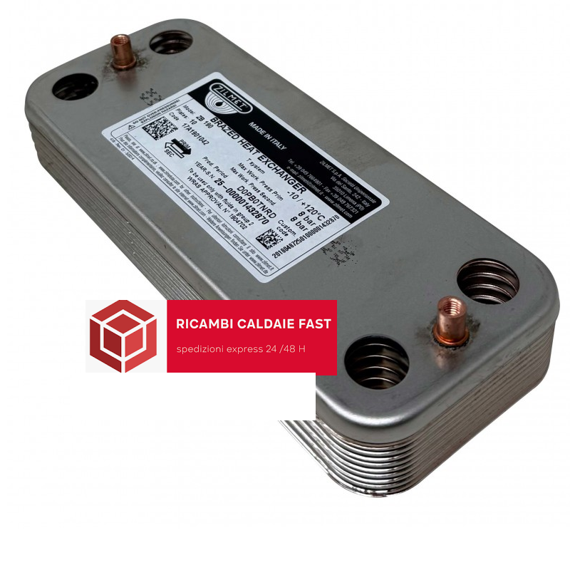 Scambiatore sanitario secondario caldaia Riello 20223999 RLM Kis, RLT Kis, Start Kis