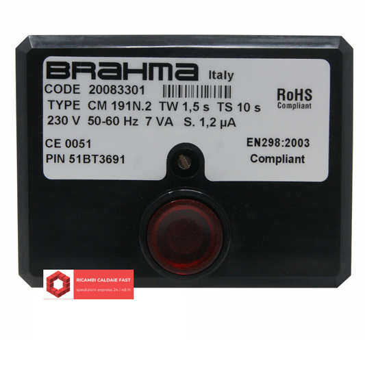 Scheda Brahma 2083301 - CM 191N2 TW 1,5 S TS 10 S , 230 V 50/60 Hz 7 Va per caldaia SIme 6178810