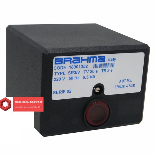 Scheda BRAHMA , CODE 18001352 - TYPE SR3/V TV 20 S TS 3 S 220 V 50 Hz 6.5 VA
