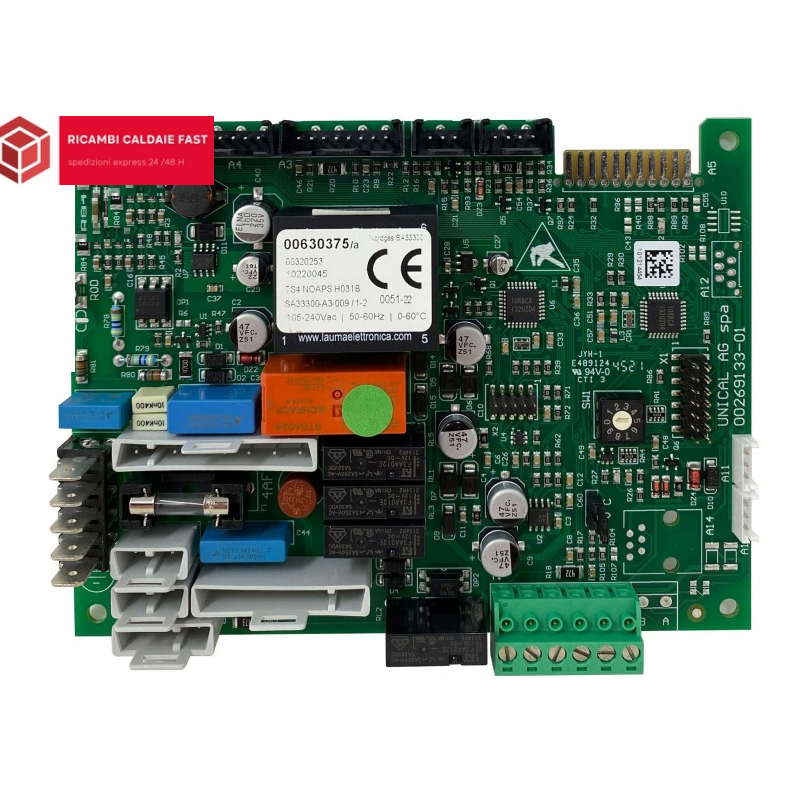 Scheda elettronica verde per caldaia Unical 95630093