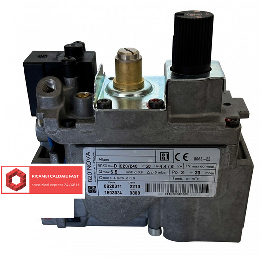 Valvola gas SIT 820011 per caldaia Ferroli 39819880, ex 36802000
