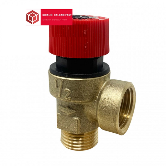 Valvola di sicurezza per caldaie Unical ricambio 95000082 - 3 bar 1/2' M - 1/2' F

