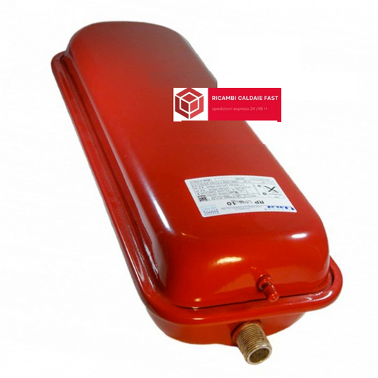 Vaso espansione rettangolare rosso , Lunghezza 50 cm , Larghezza: 19 cm . Altezza  12,5 cm e Attacco: 3/4" maschio .