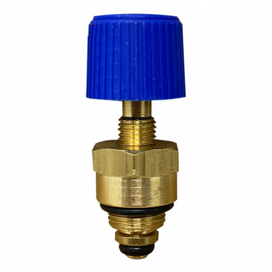 rubinetto con manopola blu