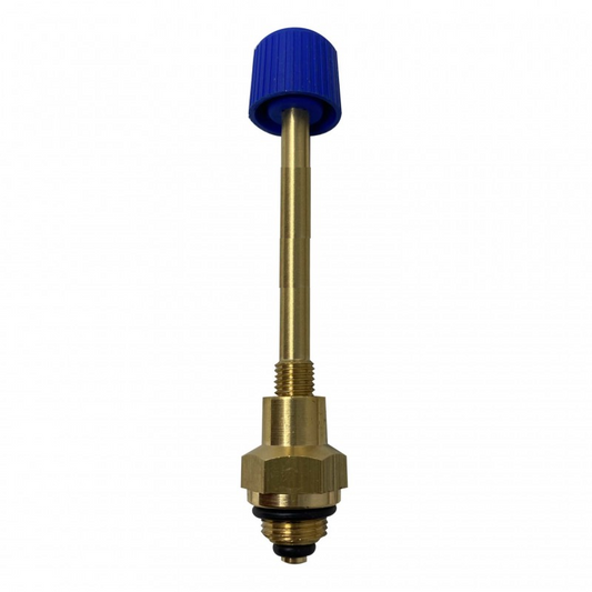 RUBINETTO LUNGO OTTONE CON MANOPOLA BLU